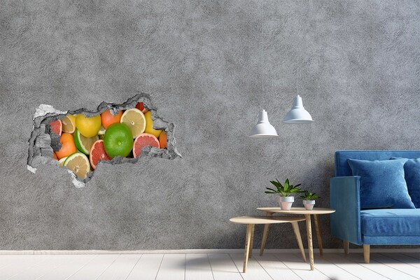 Hole in the wall sticker Fruit paradise behind the wall