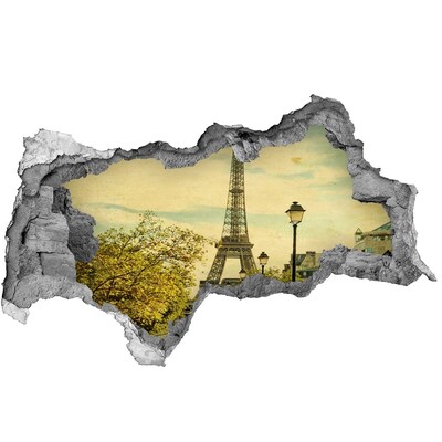 Hole wall sticker The Eiffel Tower in Paris