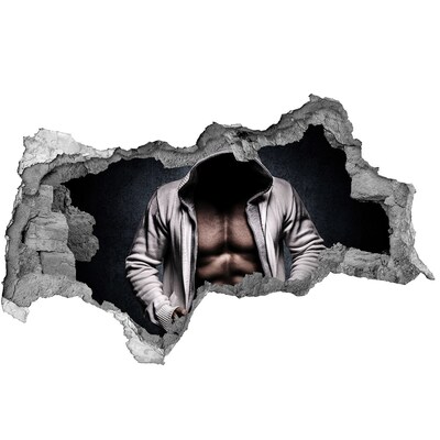 Hole wall sticker Intense workout in urban style