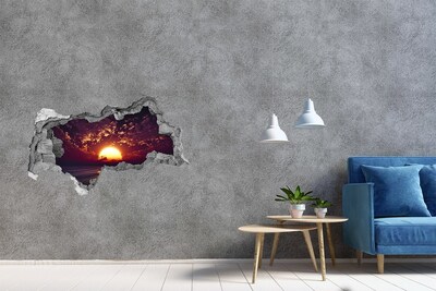 Hole in the wall sticker Sunset over the sea