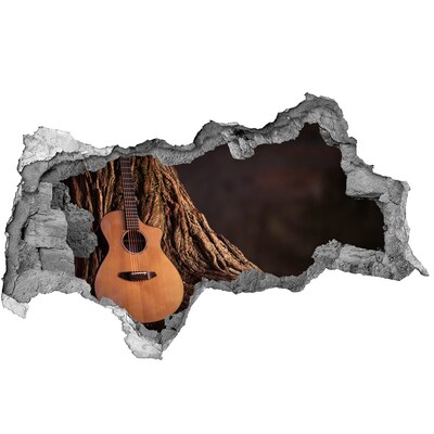 Hole in the wall sticker Guitar in Nature