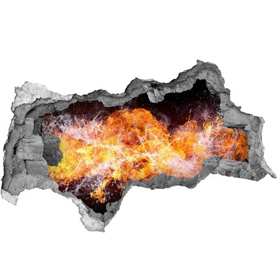Hole in the wall sticker Fire in the wall hole