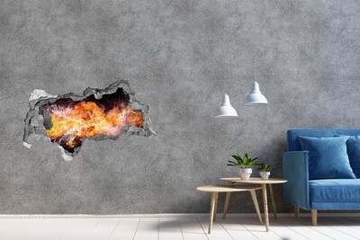 Hole in the wall sticker Fire in the wall hole
