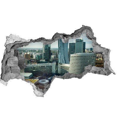 Hole in the wall sticker View of the modern city