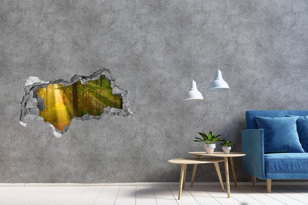 Hole in the wall decal Autumn forest scenery