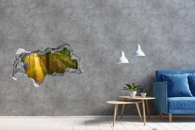 Hole in the wall decal Autumn forest scenery