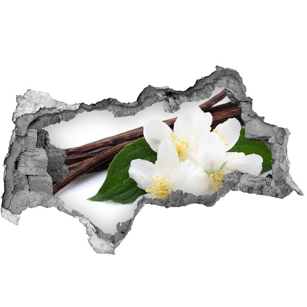 Hole in the wall decal Jasmine flowers in concrete
