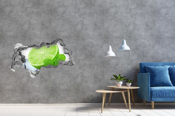 Hole wall sticker Fresh lime with mint