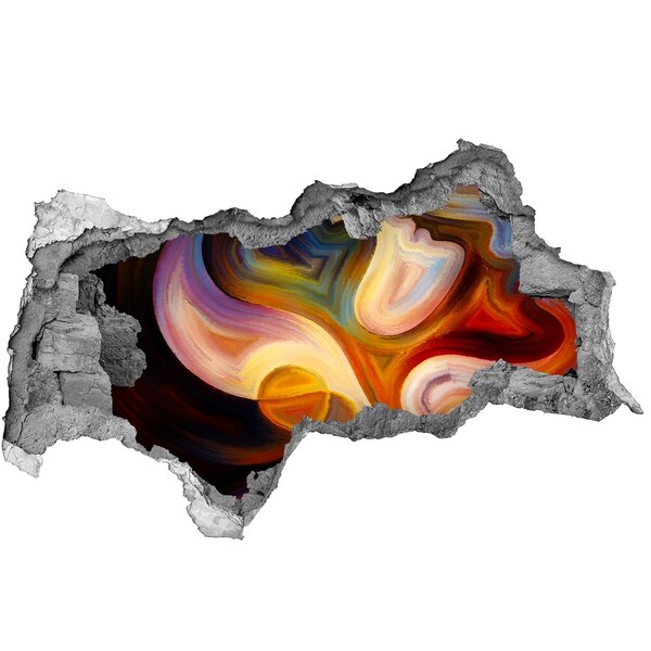 Hole in the wall sticker Colorful abstract landscape