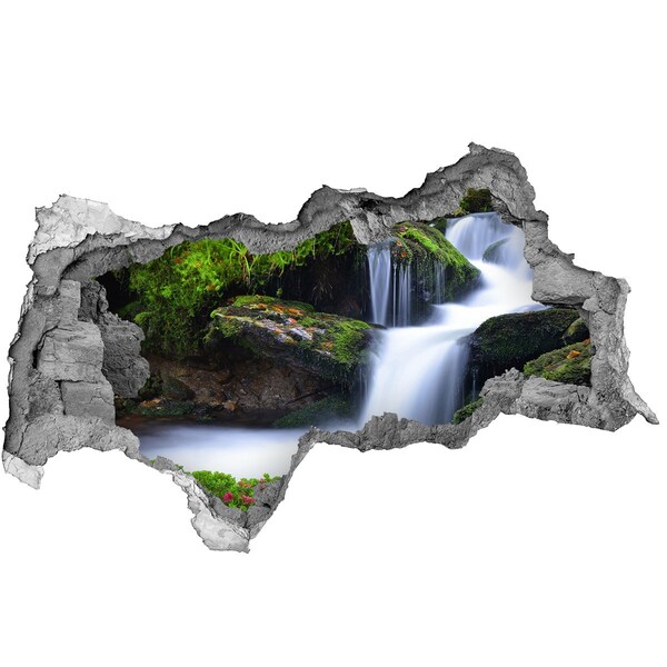 Hole in the wall sticker Waterfall in the forest