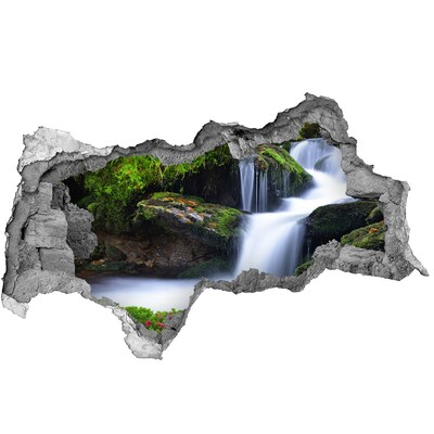 Hole in the wall sticker Waterfall in the forest