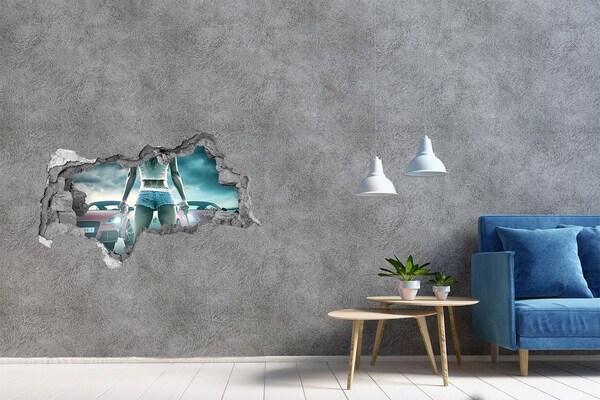 Hole in the wall sticker Racing emotions