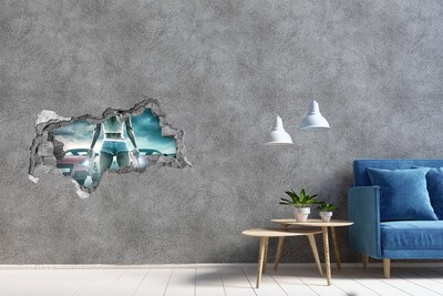 Hole in the wall sticker Racing emotions