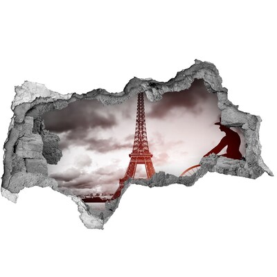 Hole in the wall sticker The Eiffel Tower in Paris