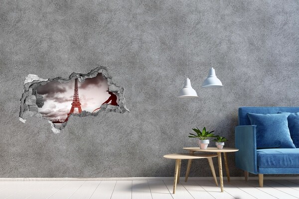 Hole in the wall sticker The Eiffel Tower in Paris