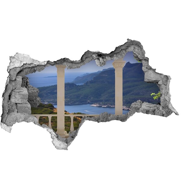 Hole wall sticker View of the picturesque bay