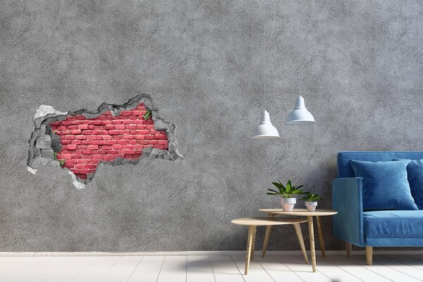 Hole in the wall decal Red brick in the wall