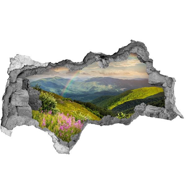 Hole wall sticker Rainbow mountain landscape