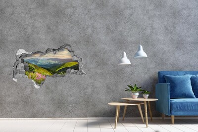 Hole wall sticker Rainbow mountain landscape