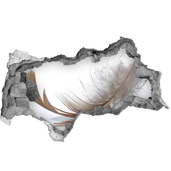 Hole in the wall decal Delicate feathers in the water