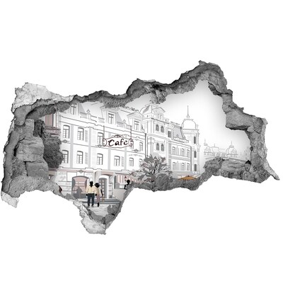 Hole in the wall sticker European-style cafe