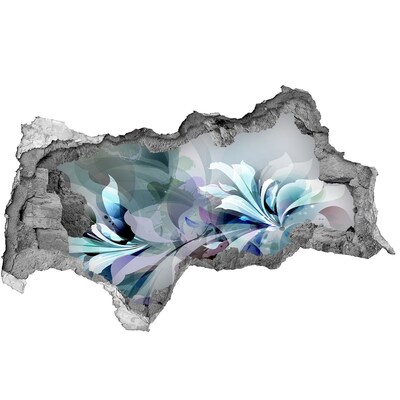 Hole in the wall sticker Floral illusion in concrete