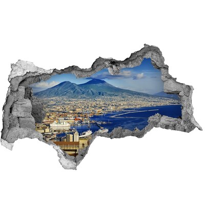 Hole in the wall sticker View of Naples with Vesuvius