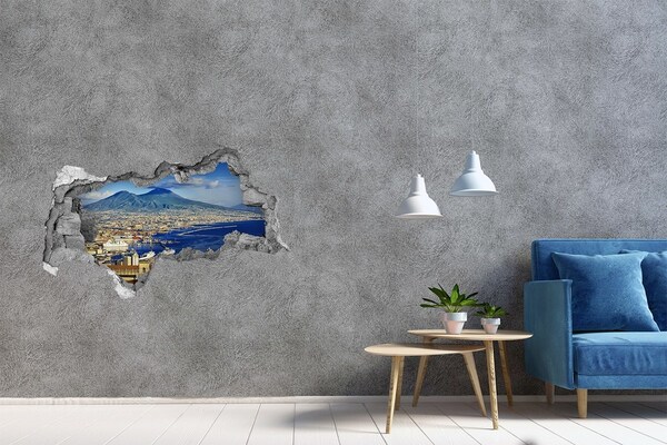 Hole in the wall sticker View of Naples with Vesuvius