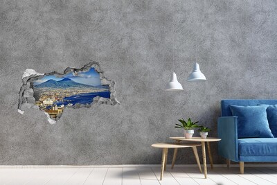 Hole in the wall sticker View of Naples with Vesuvius