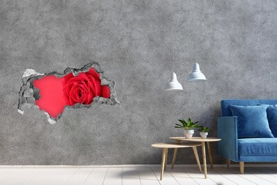 Hole wall sticker Floral illusion in concrete
