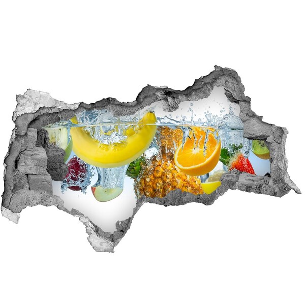 Hole in the wall sticker Fruit waterfall in concrete