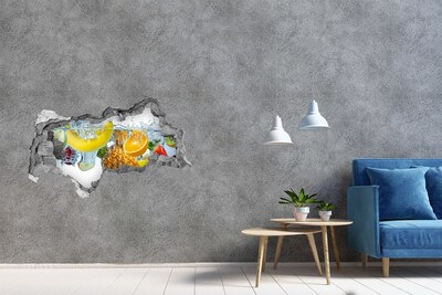 Hole in the wall sticker Fruit waterfall in concrete