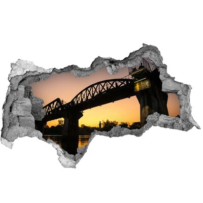 Hole in the wall sticker Sunset over the river