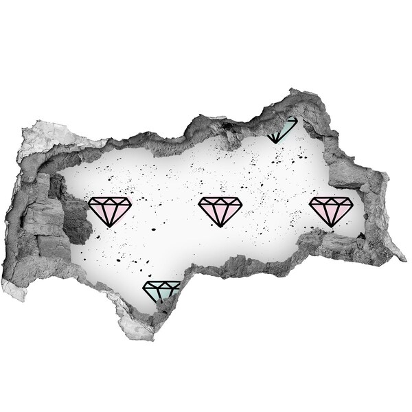 Hole in the wall decal Diamond wall