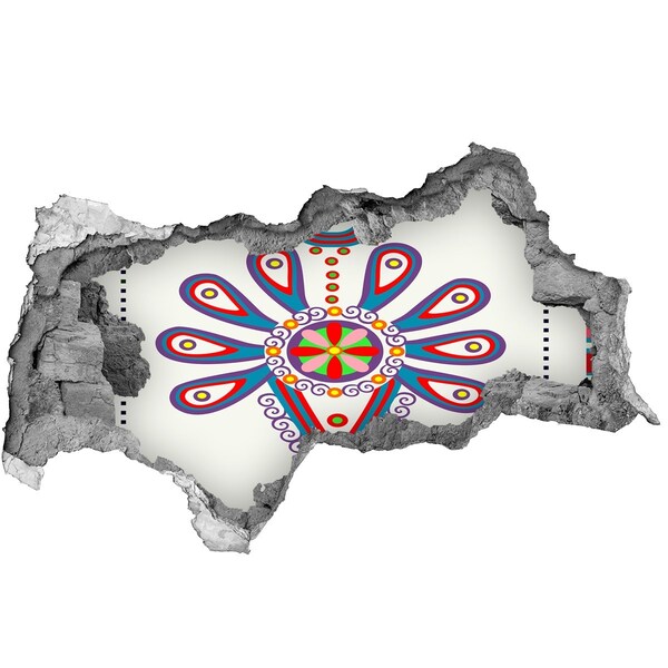 Hole in the wall decal A colorful pattern against the background of a damaged wall