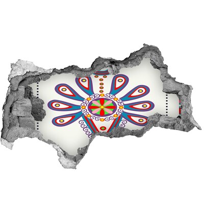 Hole in the wall decal A colorful pattern against the background of a damaged wall