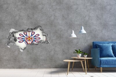 Hole in the wall decal A colorful pattern against the background of a damaged wall