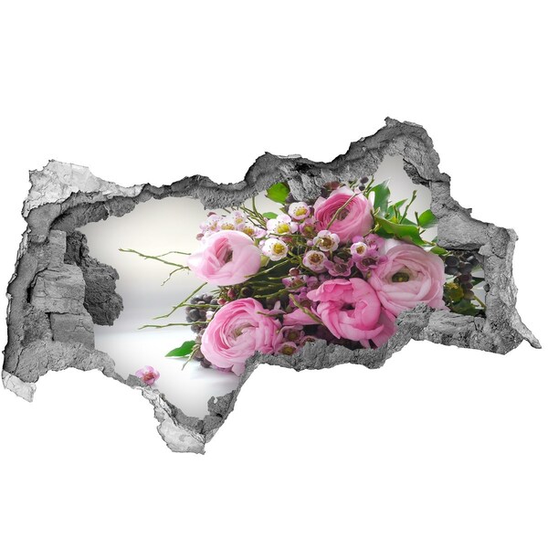 Hole wall sticker Hole in the Wall Flower Bouquet