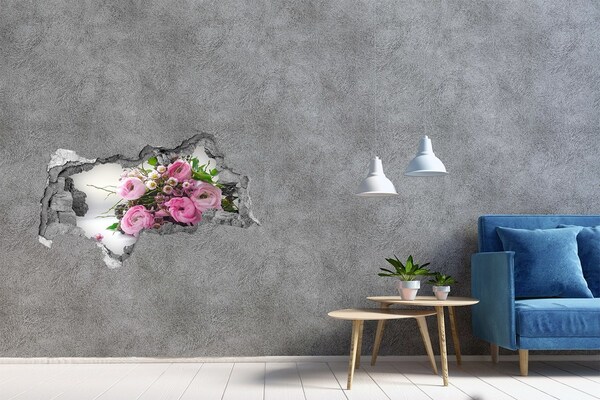 Hole wall sticker Hole in the Wall Flower Bouquet