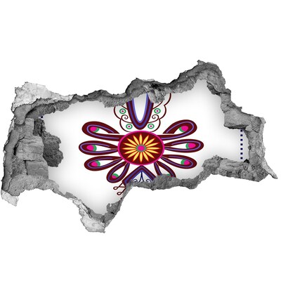 Hole in the wall sticker Colorful ethnic pattern