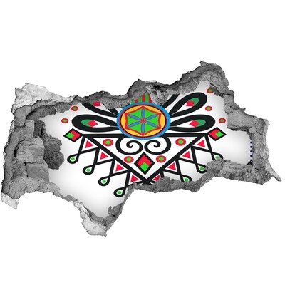 Hole wall sticker Colorful folk pattern