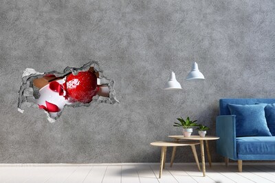 Hole in the wall sticker Juicy strawberry in the ruins
