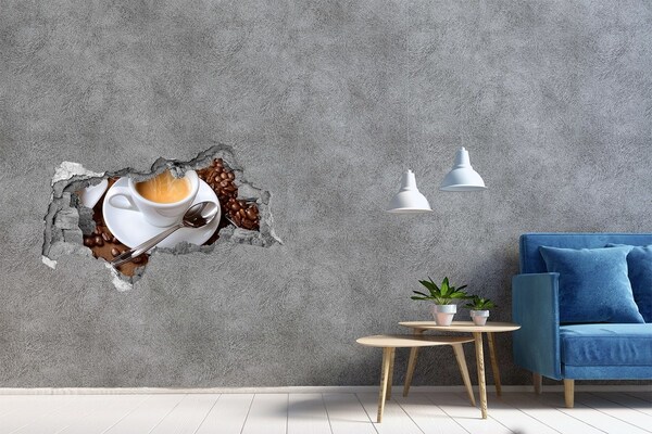 Hole wall sticker Industrial-style coffee