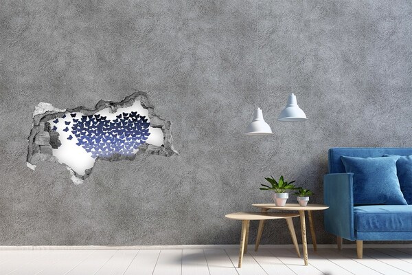 Hole in the wall decal Butterflies in the blue depths