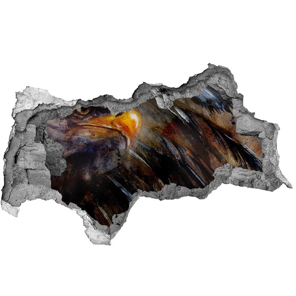 Hole wall sticker Eagle in a ruined wall