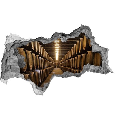 Hole wall sticker Interior of a winery with barrels