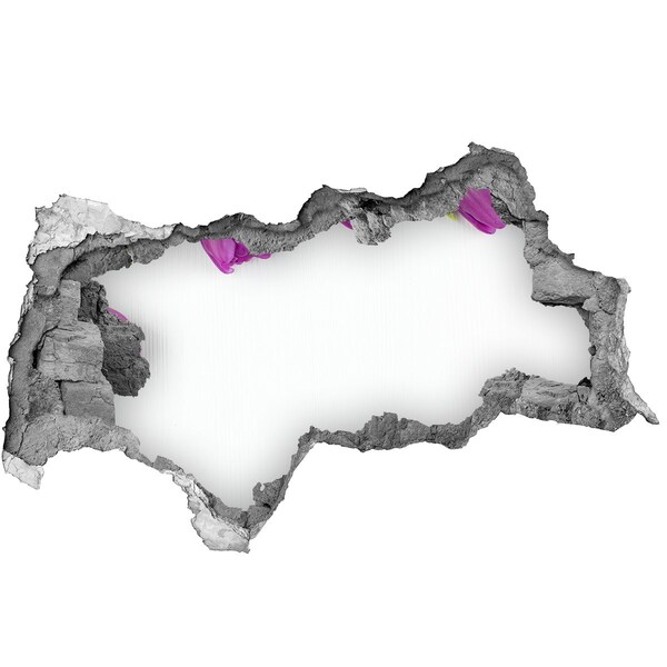 Hole in the wall decal Flower leak through the wall