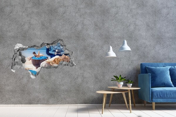 Hole in the wall sticker Relax at the seaside spa