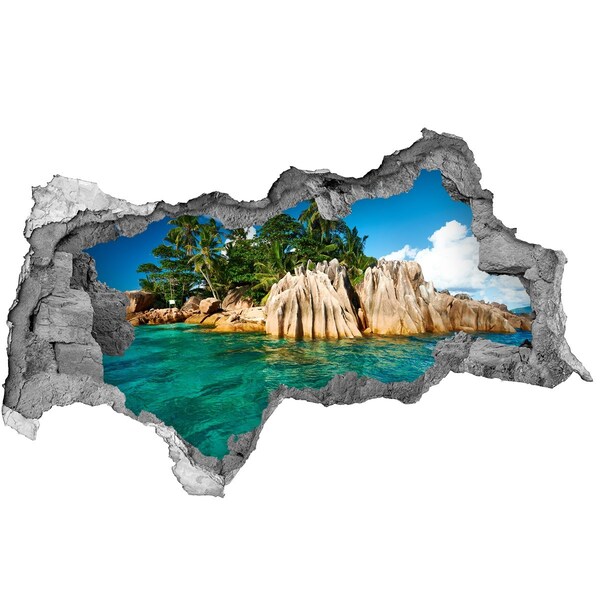 Hole in the wall sticker A tropical oasis among the rocks