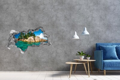 Hole in the wall sticker A tropical oasis among the rocks